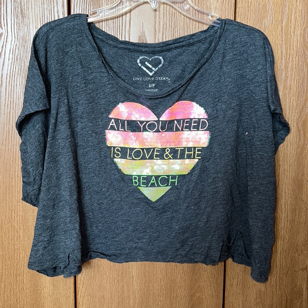 All you need is love and the beach flounce top